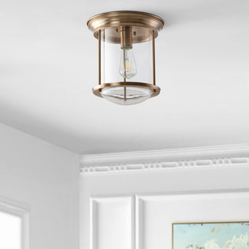 Savannah 10.25" Metal/Glass LED Flush Mount - JONATHAN Y